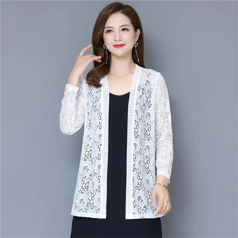 New Female Lace Sunscreen Clothing Top Coat Women Mid Length Version Sunscreen Jacket Ladies Summer Loose Fit Shawl Outwear