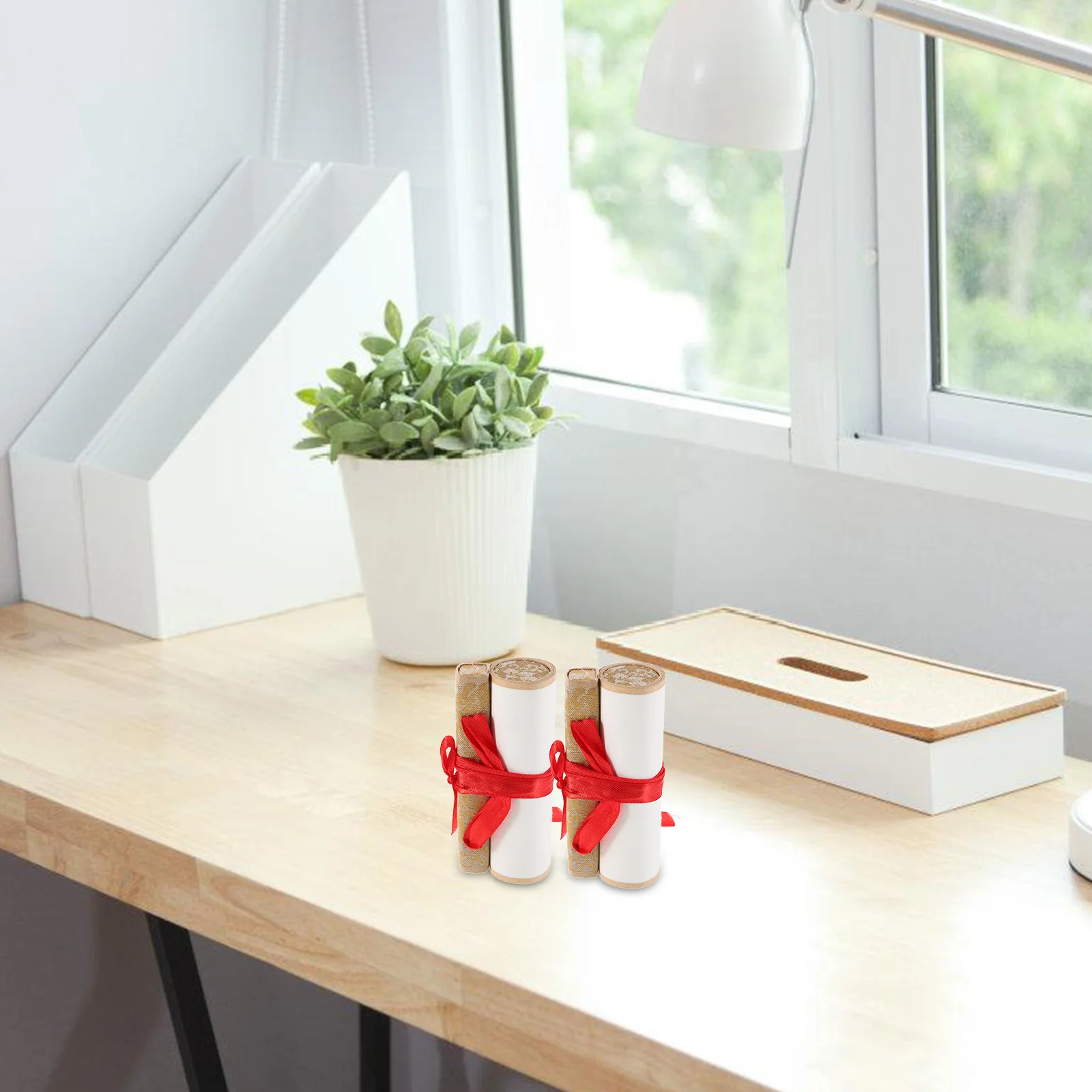 

2Pcs Mini Blank Calligraphy Scroll Paper Chinese Painting Roll Lightweight Portable Art Paper for DIY Calligraphy and Painting