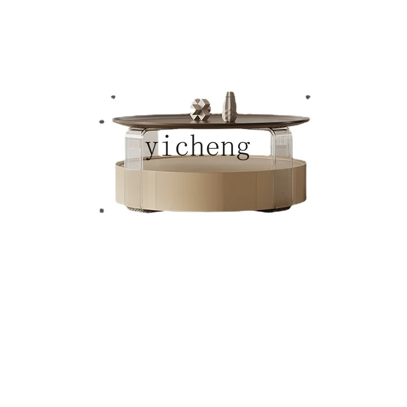 

Cream Style Tea Table Small Apartment Living Room Home Tea Table Acrylic Size round Combination