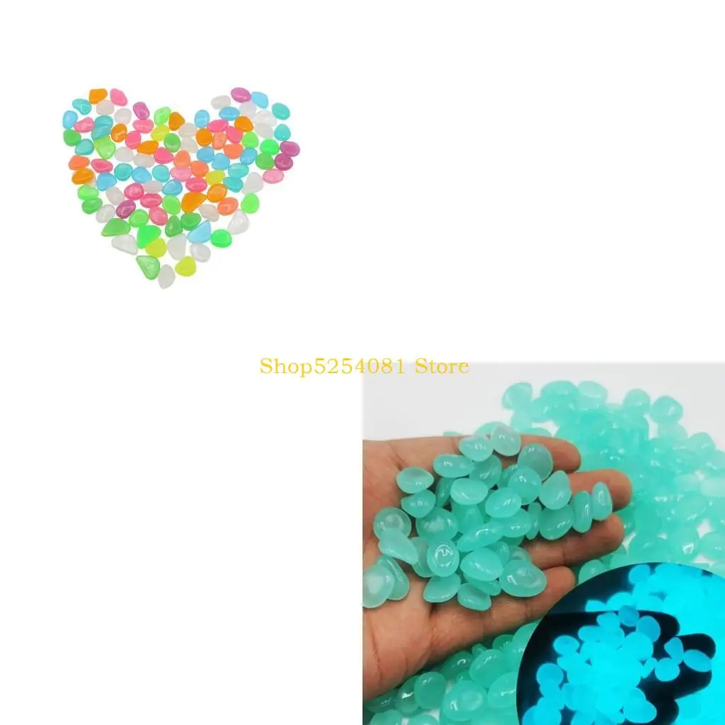 AXYC Glow In The Dark Garden Pebbles Stones Rock For Yard And Walkways Decor Fairys Garden Decorative Luminous Stones 300pcs