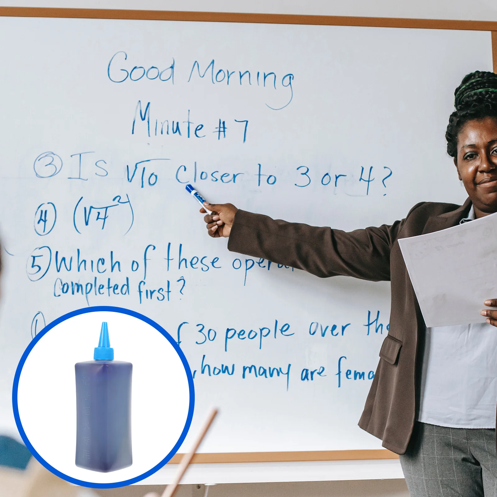 1pc 500Ml Whiteboard Pen Ink Refill Blue Replenisher Compatible With Whiteboard Drawing Painting Calligraphy Ink Bottle Kit