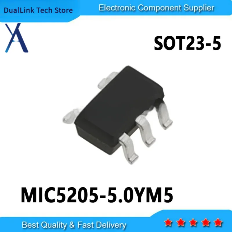 

100PCS MIC5205-5.0YM5 MIC5205 KB50 5.0v SOT23-5150mA