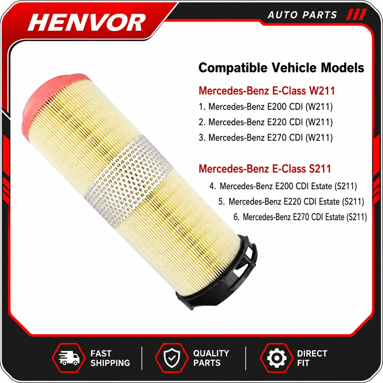 Air Filter A6460940304 A6460940004 For Mercedes-Benz E-Class W211 E200 CDI E220 CDI E270 CDI