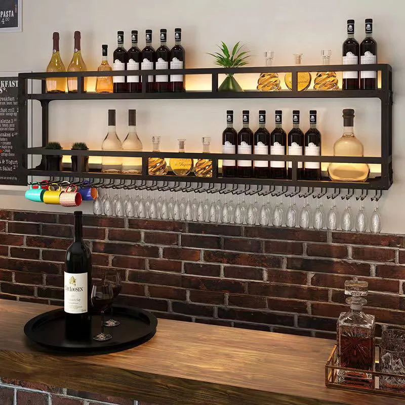 Rak Bar lemari kaca dapur desainer Bar kopi lemari konter botol Porta Vinos De Pared Bar aksesoris