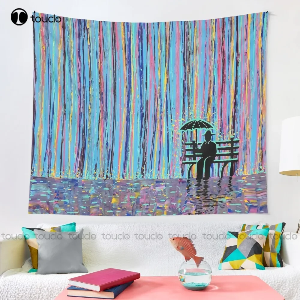 Acid' Rain #3 - (Much Larger Remake Of Original) Tapestry Collage Tapestry Blanket Tapestry Bedroom Bedspread Decoration