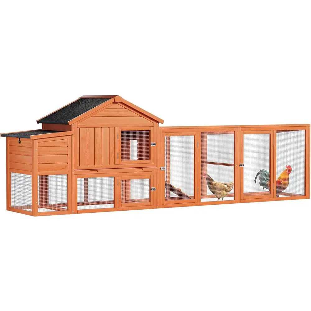

Large Durable Wooden Chicken House - Outdoor Hen Shelter for 2-4 Birds, Waterproof, Secure, Removable Tray (Natural)