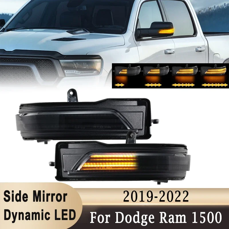 

Динамическая Светодиодный лампа последовательный индикатор мигалка для Dodge Ram 1500 2019-2022 лампа поворота с боковым крылом