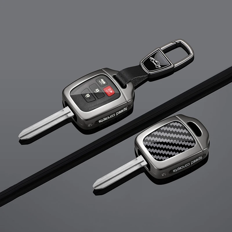 Suitable Zinc Alloy Carbon Fiber for Toyota Corolla Camry Tundra Pruis Highlander RAV4 Tacoma Vios Protector Keychain Accessory