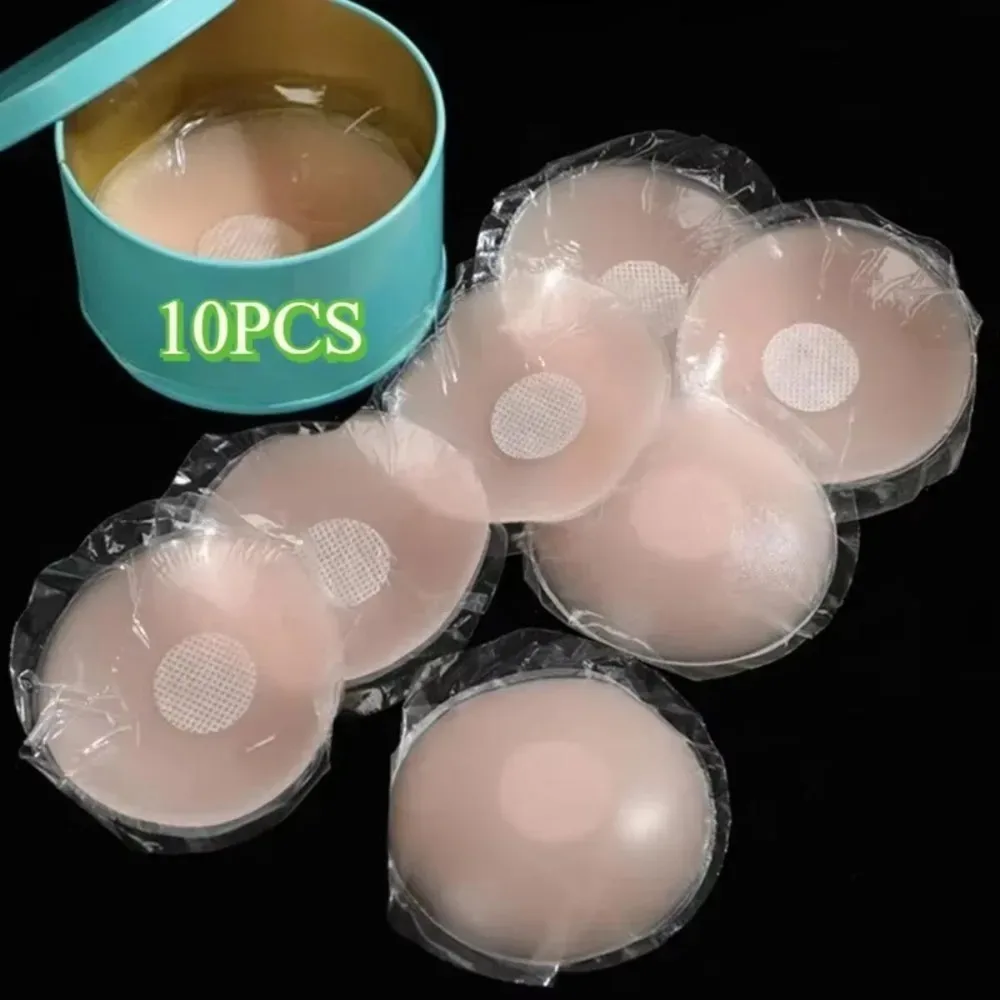 10PCS Invisible Sticky Bra Pads Strapless Bra Stickers Silicone Breast Petals Lift Nipple Covers Women Fashion Casual Pasties