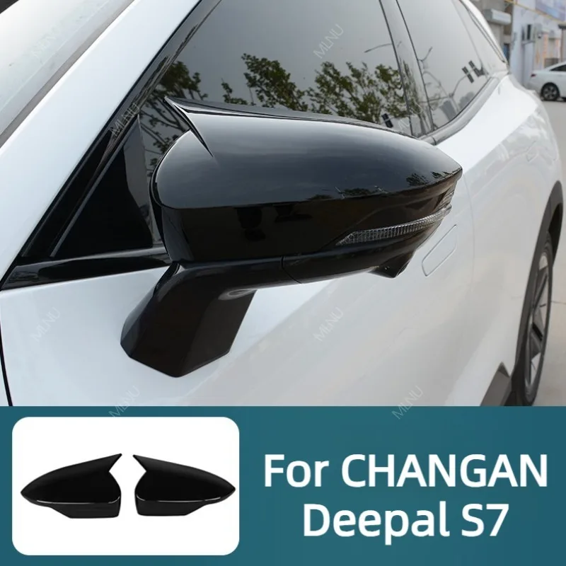 Horn Mirror Cover For CHANGAN Deepal S7 2025 2024 2023 Accessories ABS Sporty Aero Wind-Noise-Reducing Anti-Scrape Sun-Proof