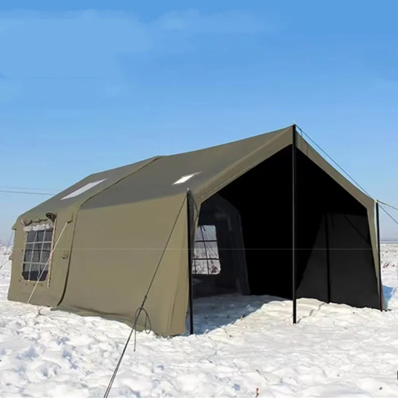 

Hot sale! 8.0+8.8 Green Flysheet Tent Outdoor Camping Family Inflatable Tent With Canopy-Limited time discount