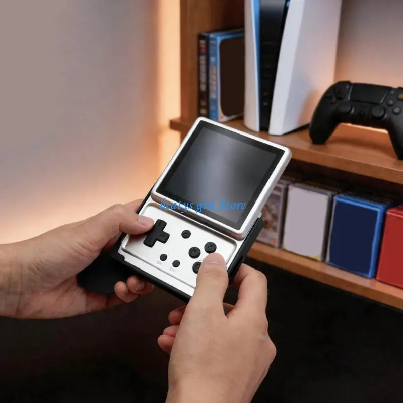 C7AB Handheld Grip Cover with Side Handles for Rotate, Half-Wrap Shell and Raised Desk Stand Support During Daily Gaming Use