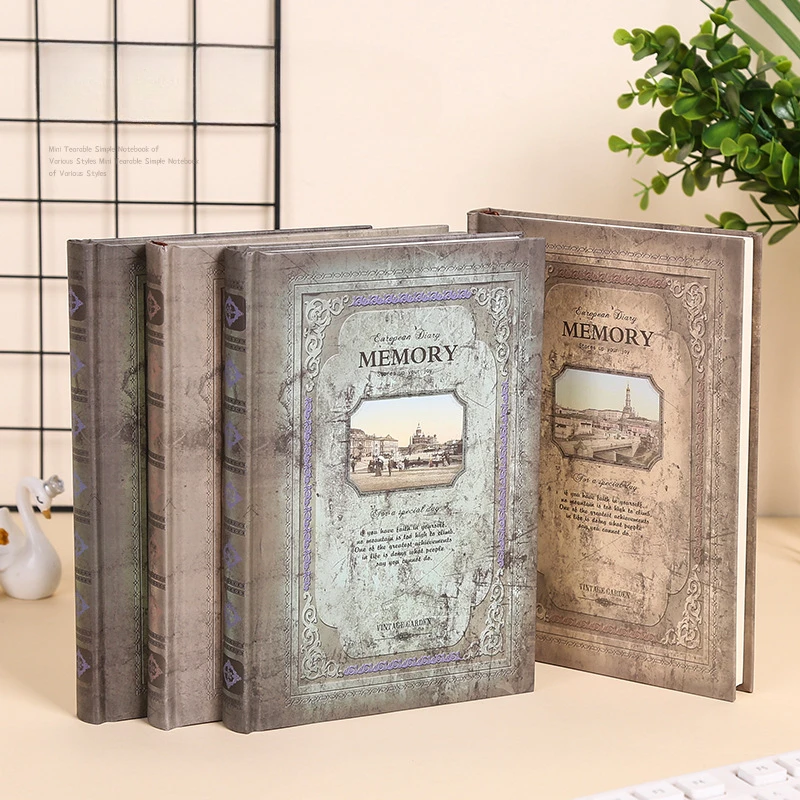 A5 European Retro Pattern Notebook Literature and Art Simple Hard Surface Student Classroom Magic Book Notebook Diary