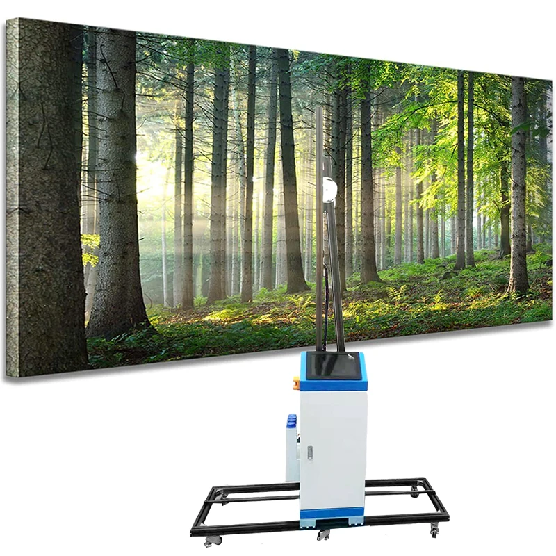 Vertical  UV Ink digital wall printer 3D Glass Background machine For printing Wall Mural Varnish Effect picture