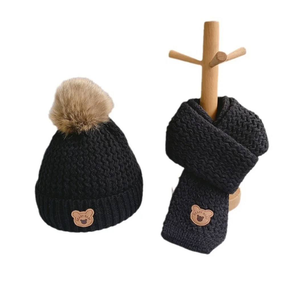 Winter Children\'s Hat Baby Woolen Hat Scarf Set Winter Knitted Comfortable Warm Hat for Boys and Girls