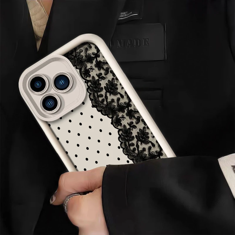 Phone Case For Xiaomi Poco M8 Pro F8 Ultra M7 4G M6 Plus M5S C51 C50 C40 C31 C65 C61 Circular Dots Lace Print Shockproof Cover view 3
