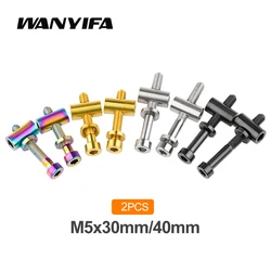 Wanyifa-parafusos de titânio de bicicleta selim, MTB Road Bike selim, sela fixa, M5 x 30mm, 40mm, 2pcs