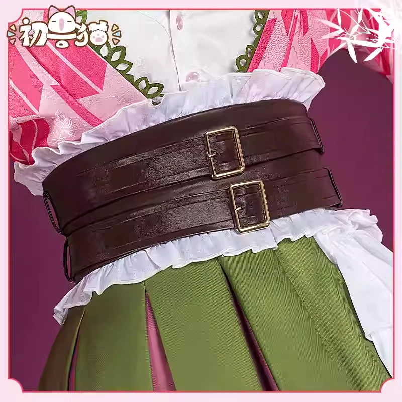 جديد Mooyiyi cos Kanroji Mitsuri تأثيري حلي هالوين عيد الميلاد لعب الأدوار حفلة المعرض الهزلي لعبة أنيمي مثير زي