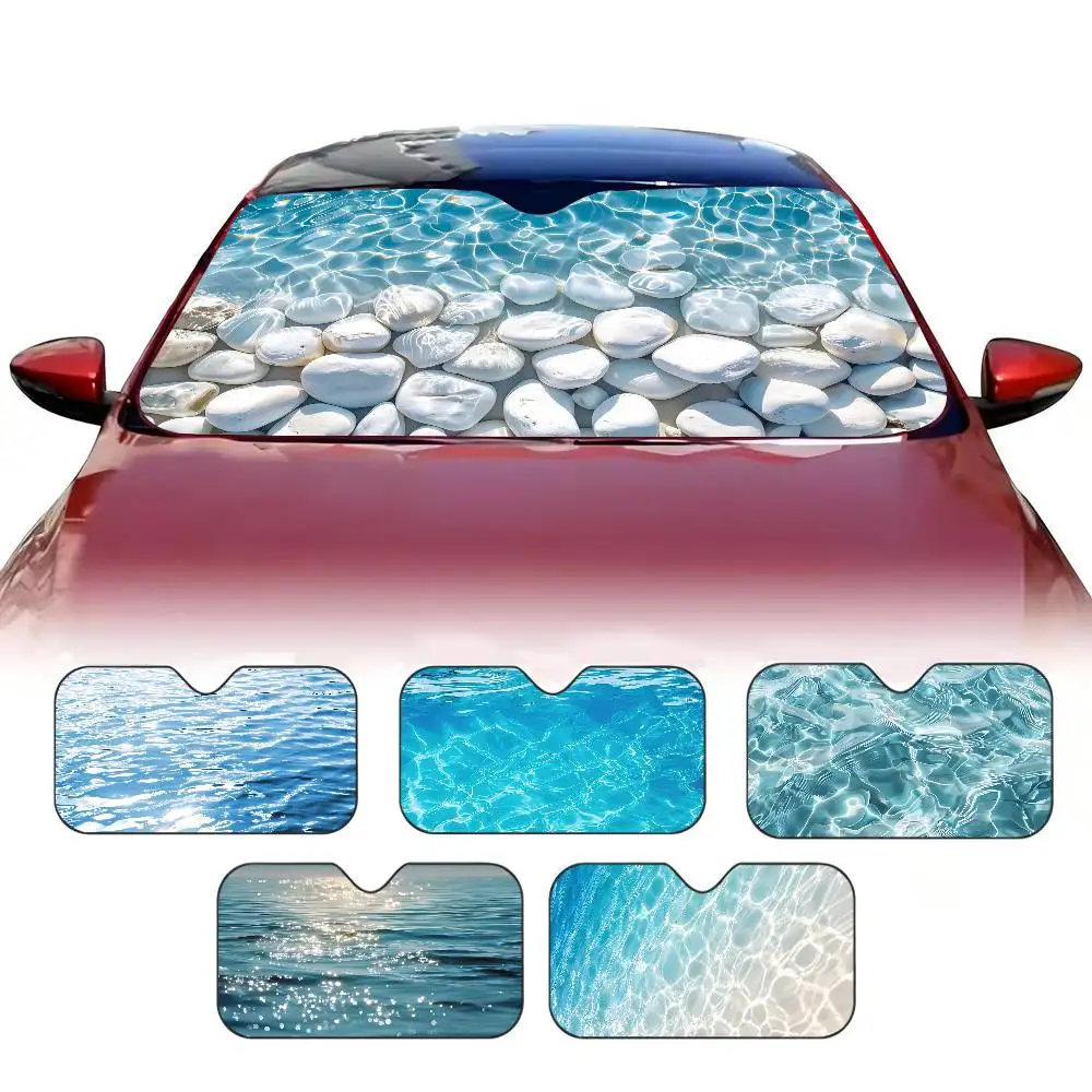 Sunlight Shining on Sea Water Windshield Car Sunshade Funny Animal Windshield Sun Shade Window Cars Folding