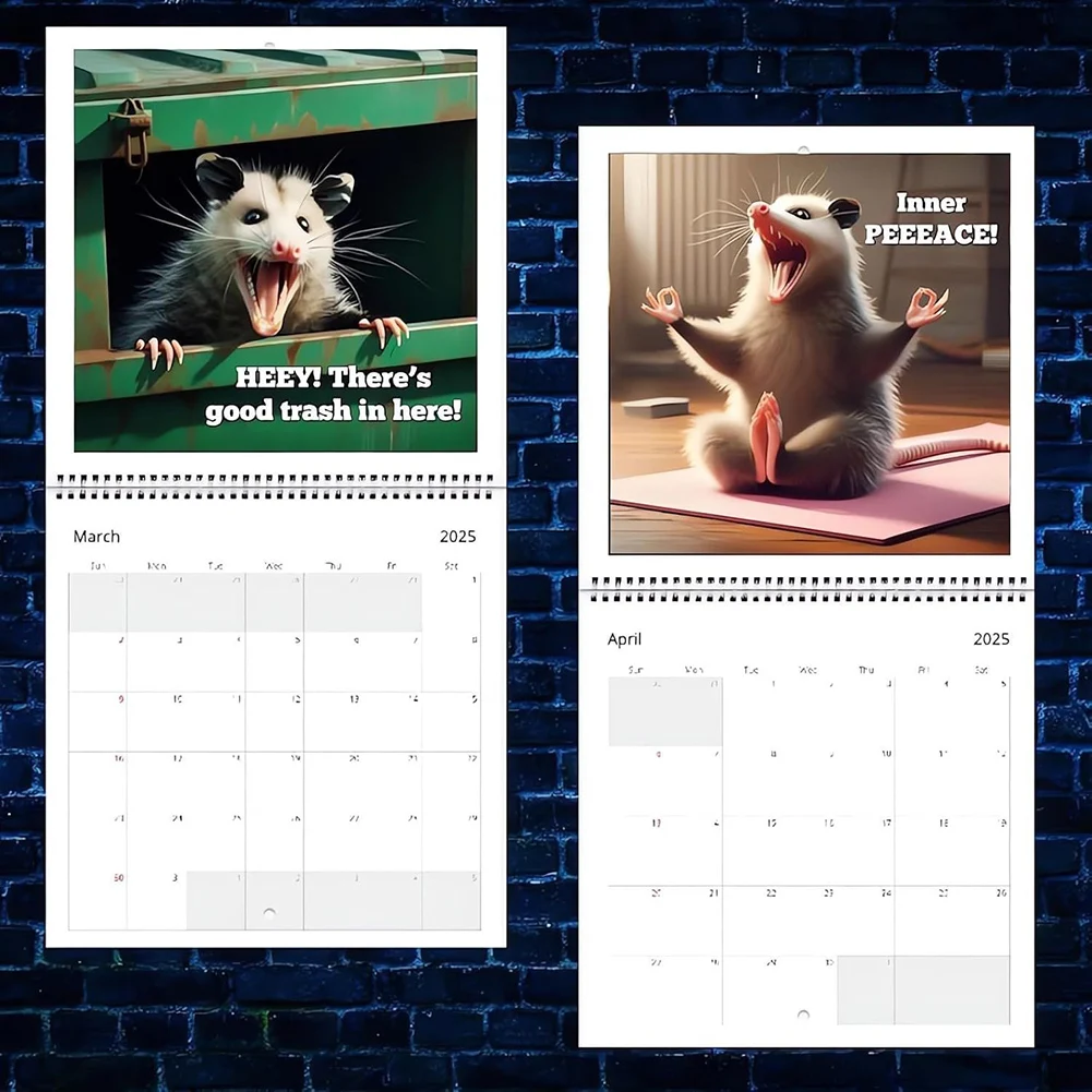 2026 Calendario dei possani urlanti divertenti Gennaio 2026 dicembre 2026 Calendario Possum spesso Regalo divertente bavaglio per gli amanti degli animali