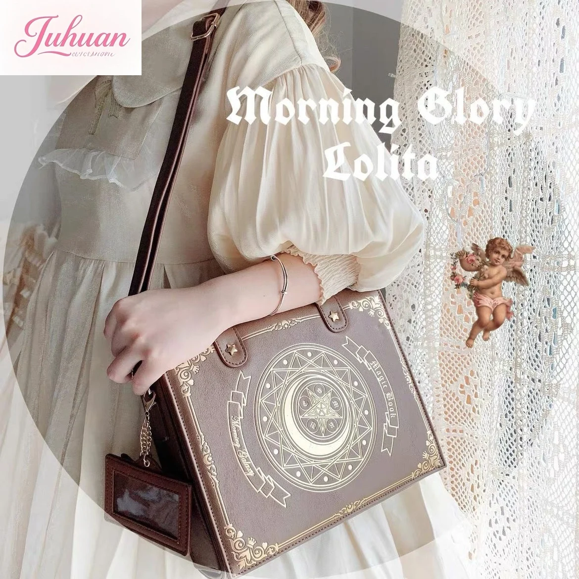 

Japanese New Lolita Bag Star Moon Magic Book Oblique Span Women's Bags Flip Cover girls Sweet and Elegant Backpack for Female