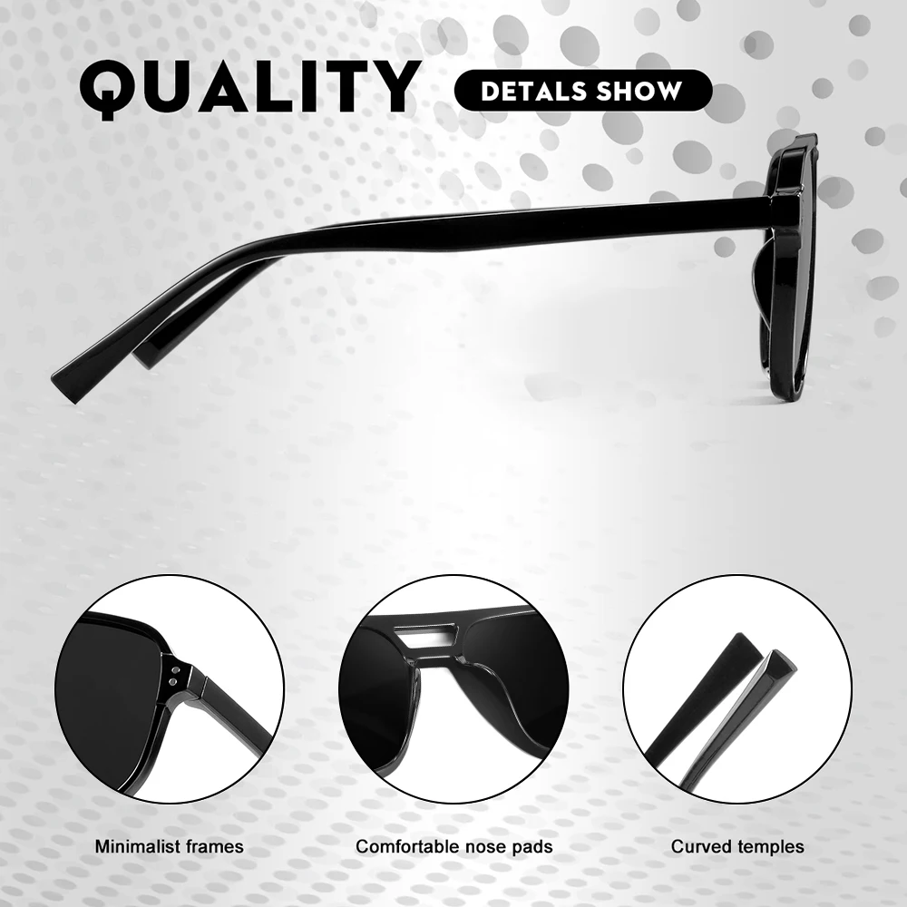 CRIXALIS 2Pcs Unisex Plastic Geometric Frame Fashion Sunglasses For Men Street Photography Travel Concave Shape Shade UV400