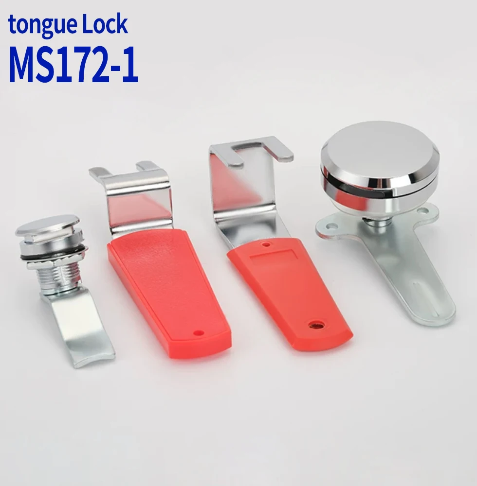MS172-1 Cylinder Turn-Handle Lock Ring Network Cabinet Equipment Door Lock Industrial Cabinet Handle Lock Flat Lever Lock