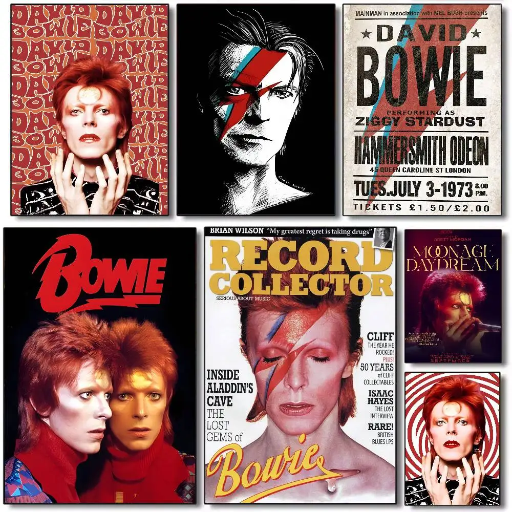 Retro Singer D-David B-Bowie Poster Art HD Canvas Advanced Aesthetic Printing Paper Wall Art for Living Room Home Decor