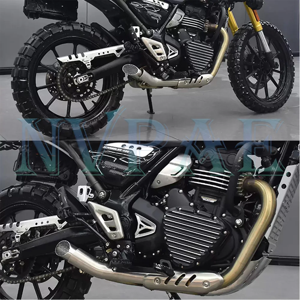 For Scrambler 400X Speed 400 Hidden Exhaust pipe modification hidden tail throat tail section honeycomb tail nozzle