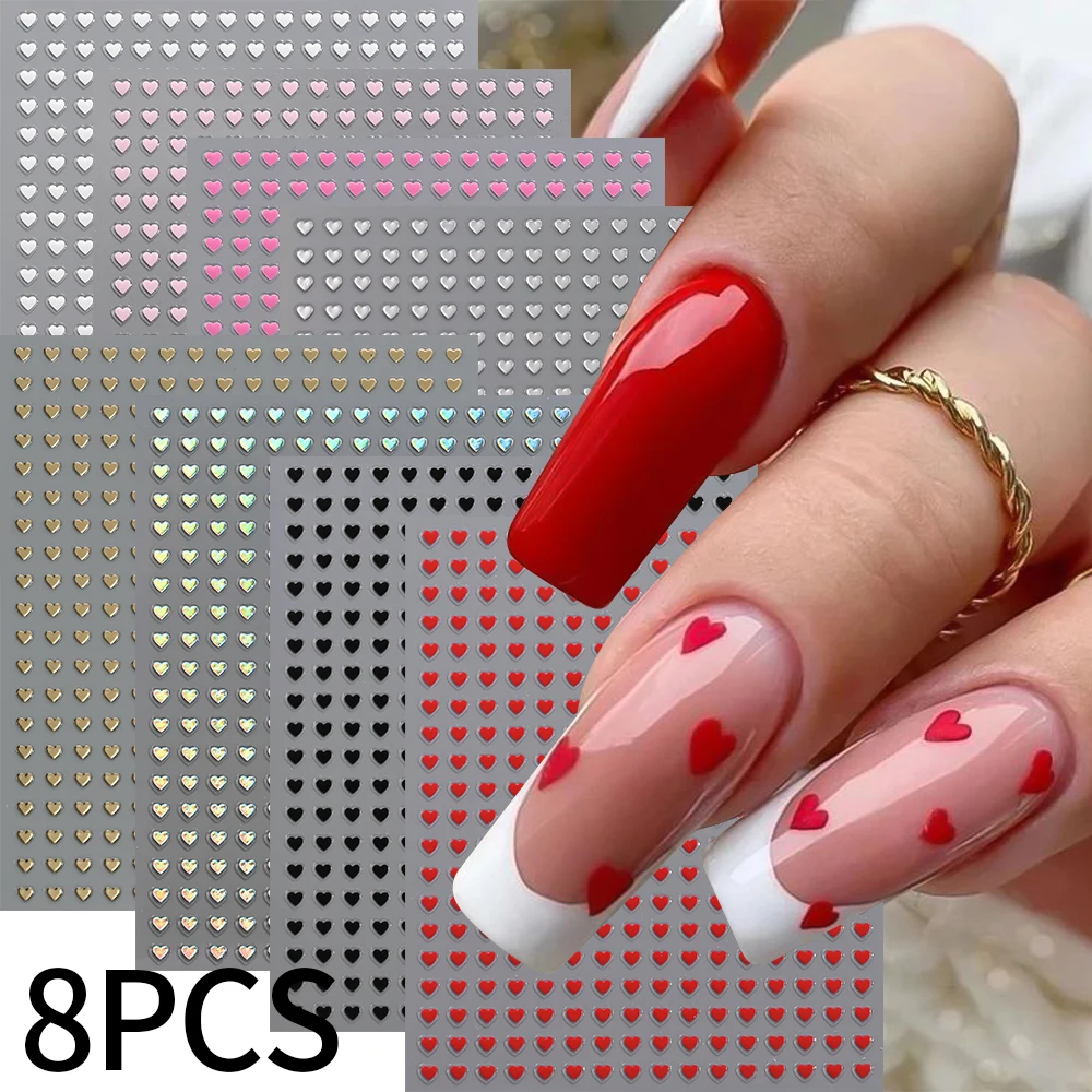 8 stks/set 3D Mix Kleuren Y2K Sterren Nagels Stickers 8*10 cm Vijfpuntige Ster Nail Decals Zelfklevende Starlight DIY Nagelbenodigdheden 1