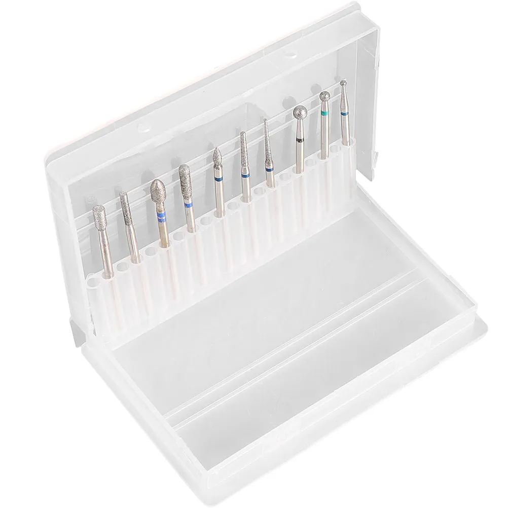 

Набор из 4-х прочных экологичных пластиковых футляров для хранения насадок для маникюрных фрез, портативный органайзер для салонов и домашнего использования