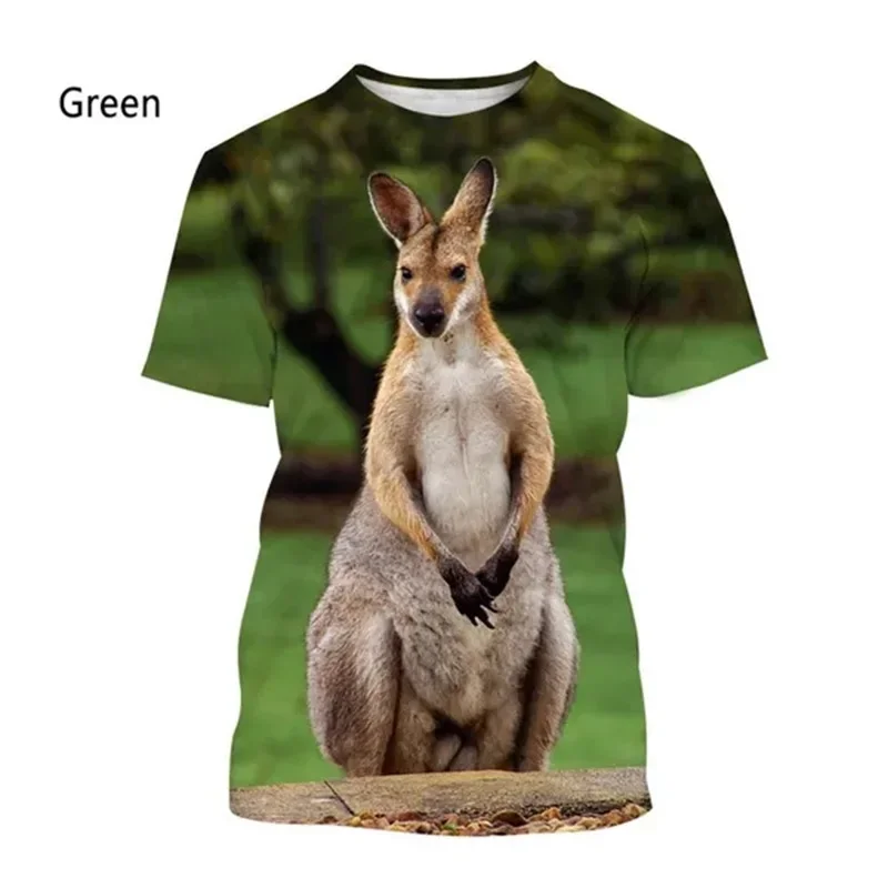 Cute Animal Kangaroo Pattern Tshirt For Men Women 3D Printing Casual Short Sleeve Funny Tee Tops Mens Oversized T Shirts