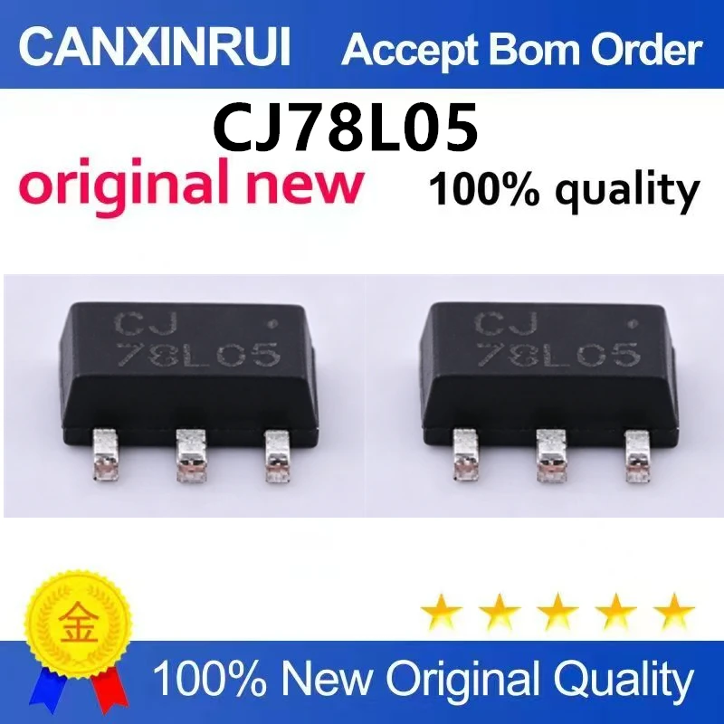 (5-100pieces)Original genuine CJ78L05 3% SOT-89 0.1A/5V/0.6W linear voltage regulator circuit chip, 5 pieces