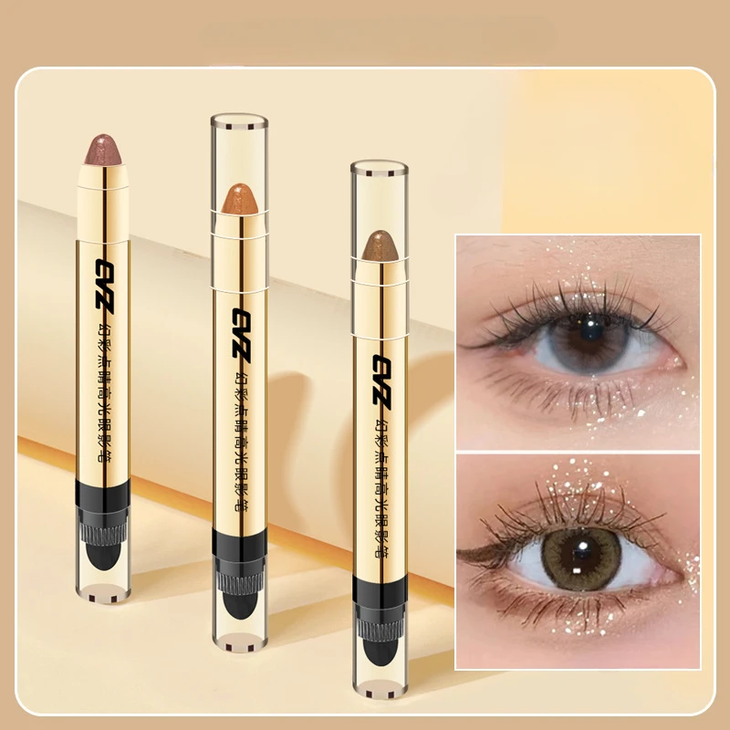 High Gloss Eyeshadow Pencil Double End Beads Bright Flash Eyeshadow Profile Shadow Profile Corrector Shading Repair Cosmetics