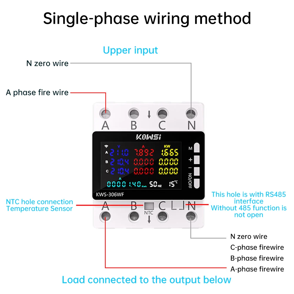 KWS-306 Tuya WIFI medidor de voltaje de vida inteligente AC85-290V vatímetro de corriente medidor de consumo de electricidad medidor de energía