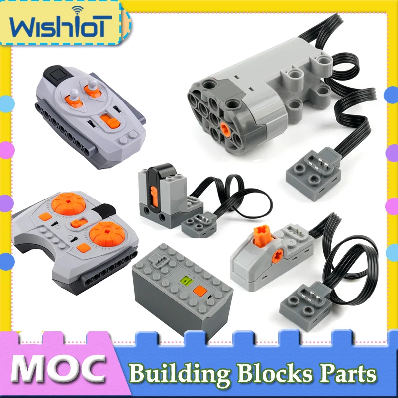 Servomotor de alta tecnología, bloques de construcción, piezas de función de potencia, caja de batería, interruptor de Control de corriente, ladrillos MOC PF, accesorios de juguetes DIY