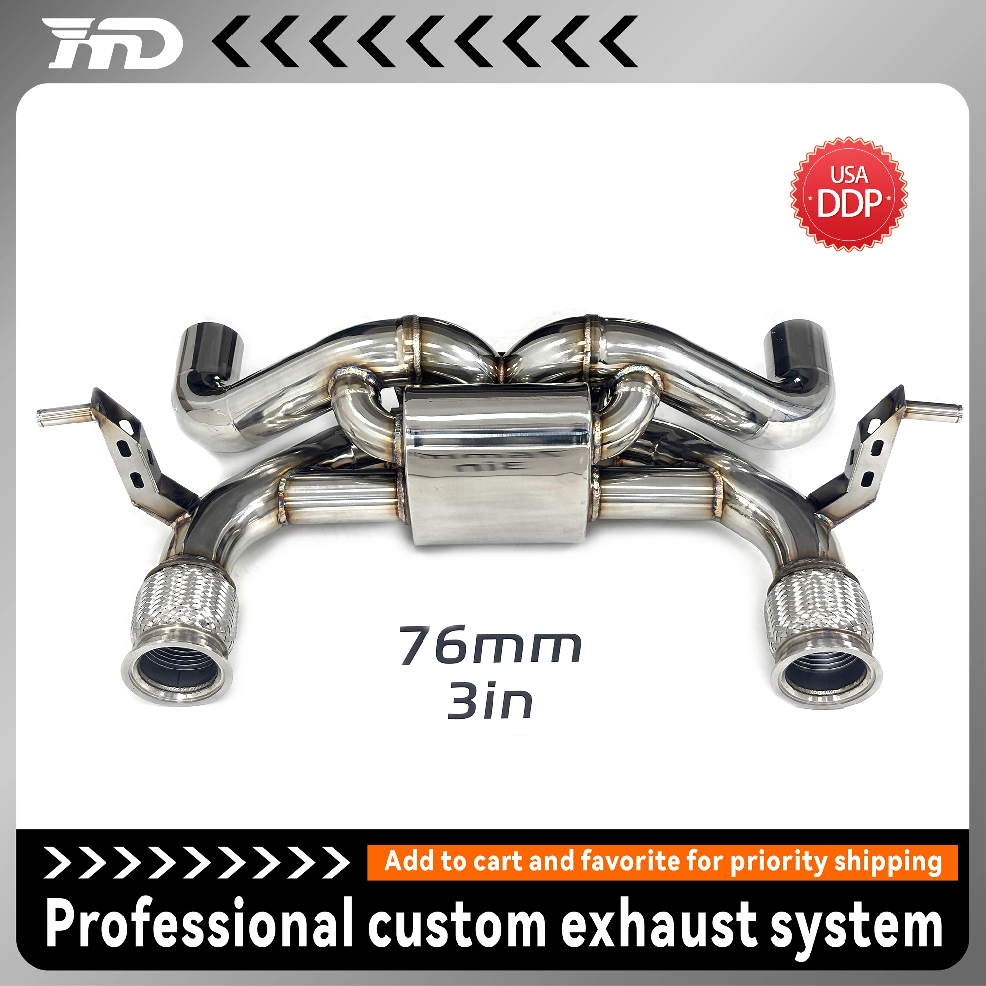 

HMD для Lamborghini Huracan EVO STO задний глушитель выхлопной системы с клапаном из нержавеющей стали