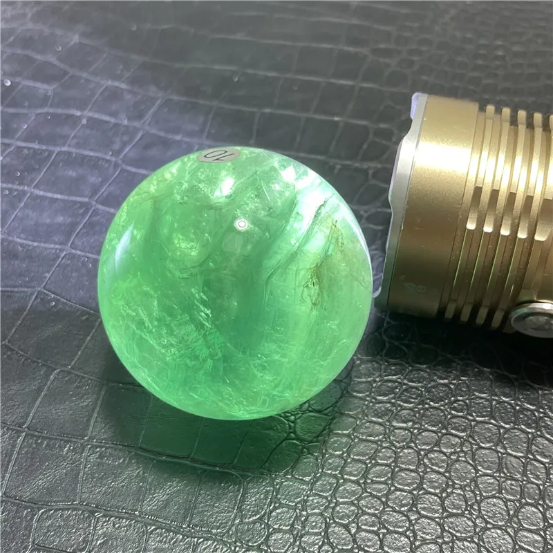 6.6cm Natural Green Fluorite Quartz Crystal Sphere Ball Healing