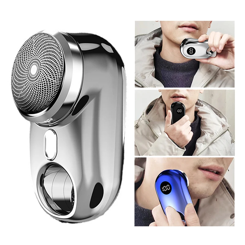 

Mini Electric Shaver With Atmosphere Lamp LED Display For Men Portable Travel Painless Cordless Face Beard Knives Razor Trimmer