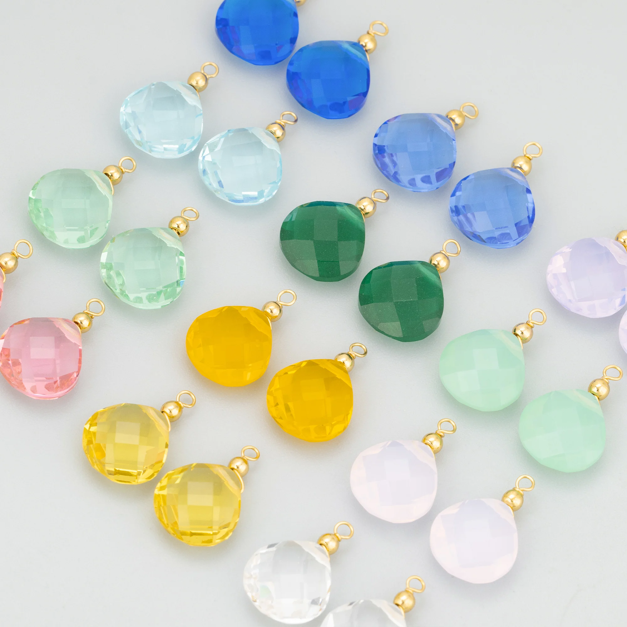 GUFEATHER,4pcs/lot,MH84,jewelry accessories,18k gold plated,natural quartz stone,charms,hand made,diy pendants,jewelry making