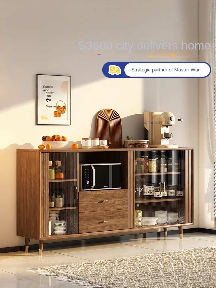 a4 Solid Wood Sideboard Tea Cabinet Living Room Wall Storage Cabinet Kitchen Locker