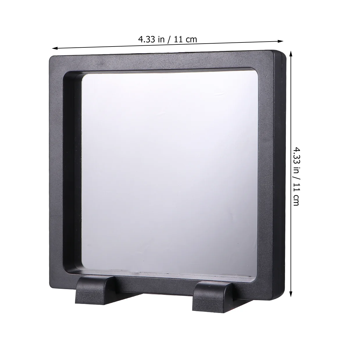 12pcs Clear Display Box Floating Holder For Jewelry Organizer Dustproof Storage Case Black 4 Boxes+8 Bases Pe Frame