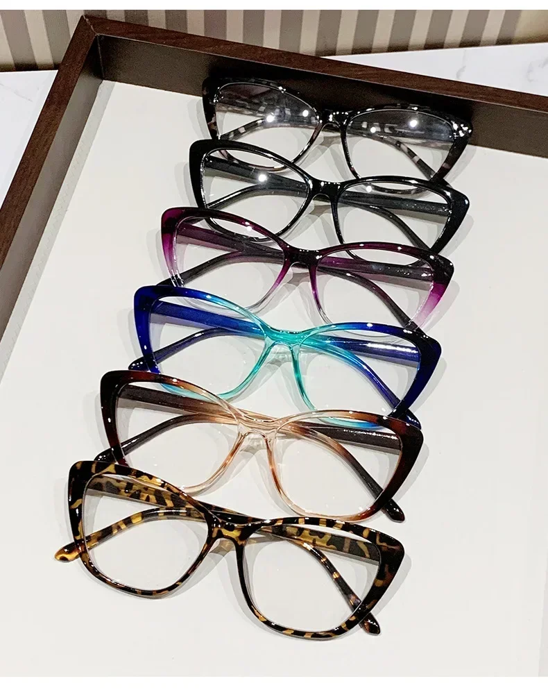 Blau Licht Blockieren Augenschutz Brillen Retro Gradienten Schmetterling Rahmen Lesebrille Cat Eye Klare Linse Presbyopie Brille – Detail 2