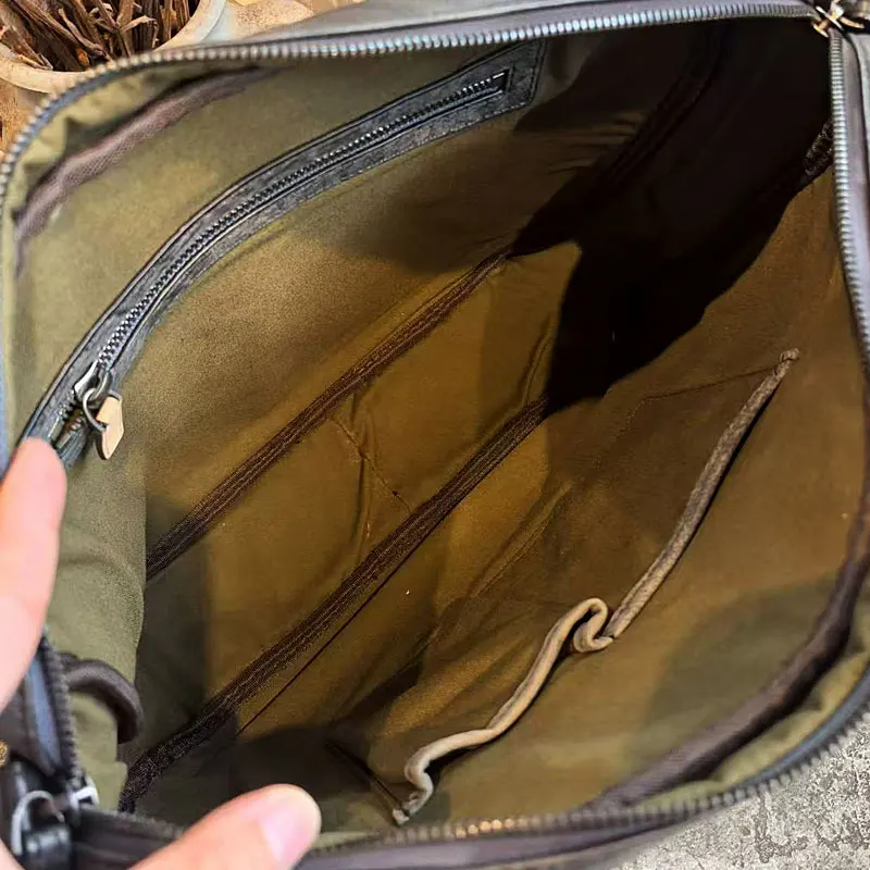 Valigetta da uomo in pelle di vacchetta di alta qualità Borsa da uomo retrò Borsa a tracolla per laptop maschile Tote Valigetta da uomo in pelle naturale