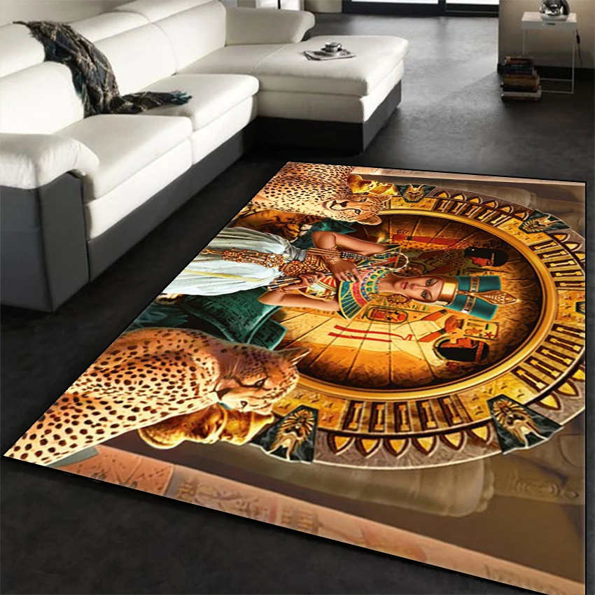 Egyptian Pharaoh Carpet for Living Room Rug 3D Printing Art Pattern Home Decor Area Rugs Floor Mats Children Bedside Mat Carpets