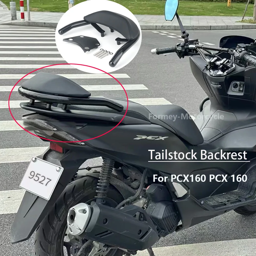 For Honda PCX160 PCX 160 NEW Motorcycle Back Rest Cushion Pad Black Rear Passenger Seat Tailstock Backrest