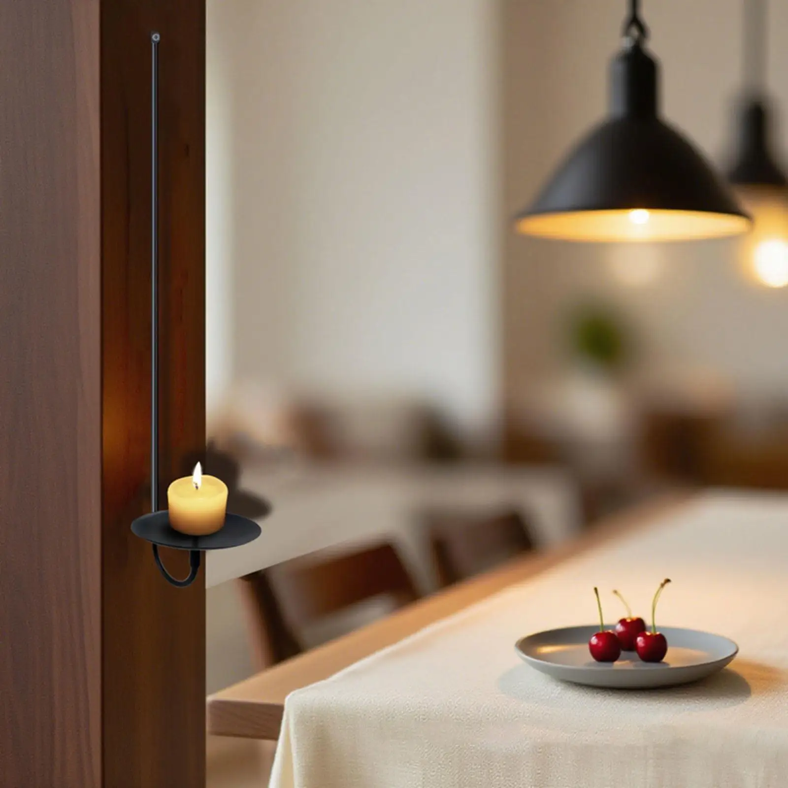 Metal Wall Mounted Candle Holder Candlelight Fixture Home Decoration Quick Installation Versatile for Dining Room 17x3.5inch