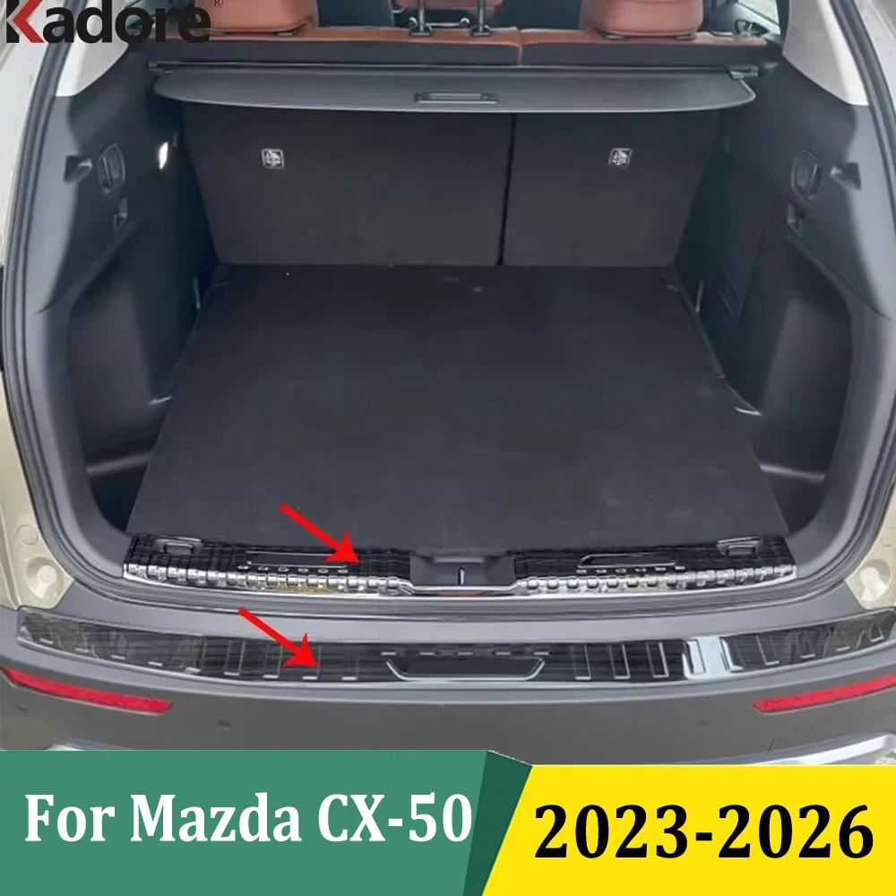 

For Mazda CX-50 CX50 2023 2024 2025 2026 Rear Bumper Cover Trim Rear Trunk Bumper Plate Sills Car Styling Acceessories