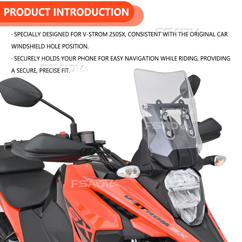 For V-Strom 250SX Windscreen Adjusters For SUZUKI V-Strom 250 SX VStrom 250sx 2023-2025 Motorcycle GPS Phone Navigation Bracket