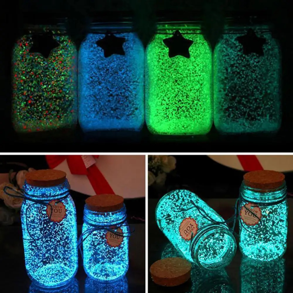 10g Luminous Particles Garden Stone Glow in Dark Fish Tank Aquarium Fluorescent Sand Stone Decor